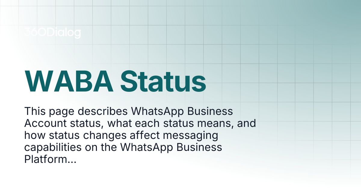 WABA Status | Client Documentation