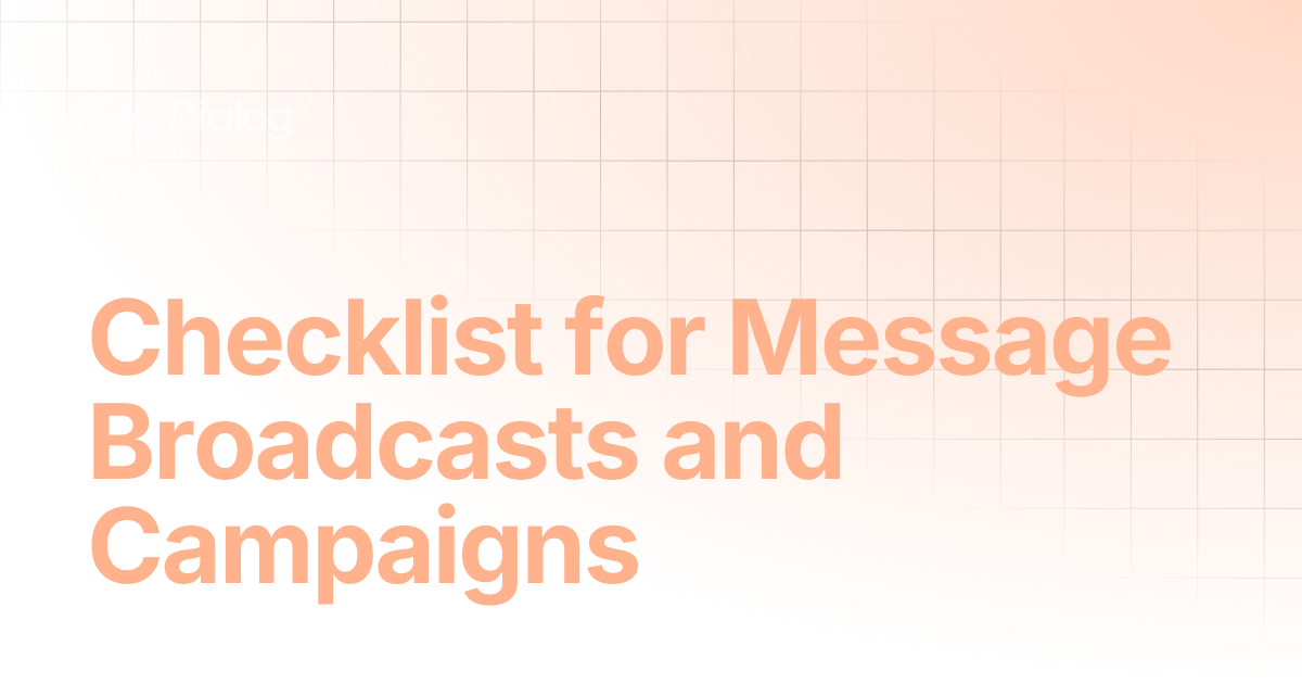 Checklist for Message Broadcasts and Campaigns | 360Dialog