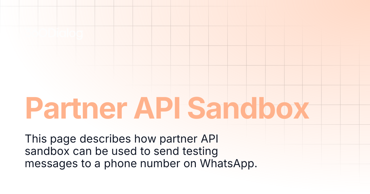 Partner API Sandbox | 360Dialog